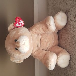 Ty Fluffies Light Brown and Cream Teddy   Bear  NWT...Beannie Babies